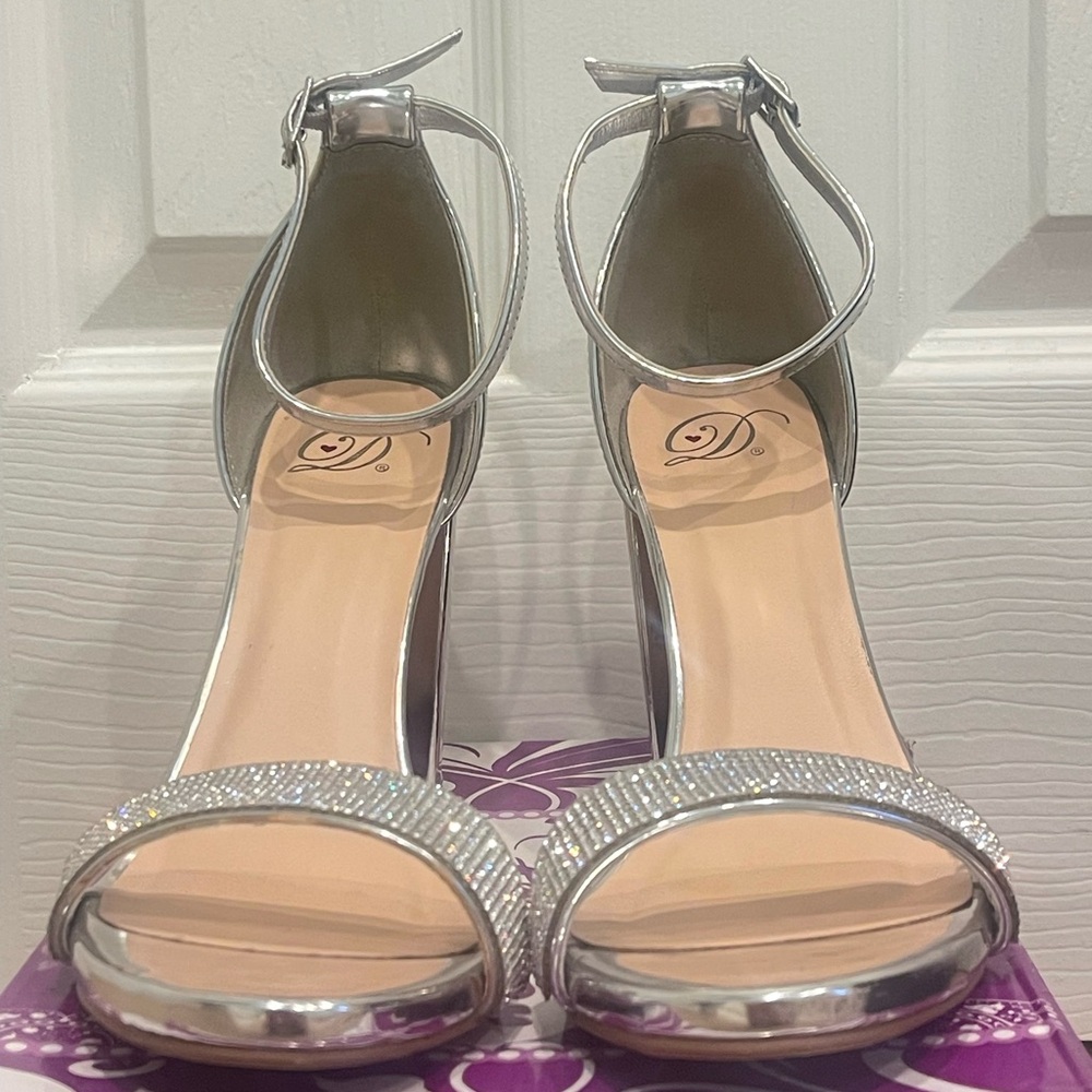 Delicious Silver Rhinestone Heels - Picture 6 of 7